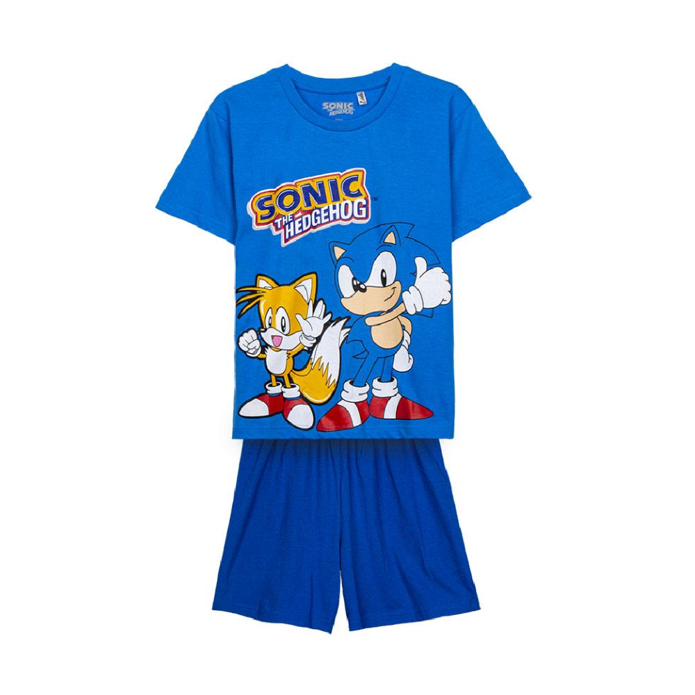 Pigiama Estivo Sonic T-Shirt maniche corte Short 100% Cotone Bambino - 1339  (anni 12)
