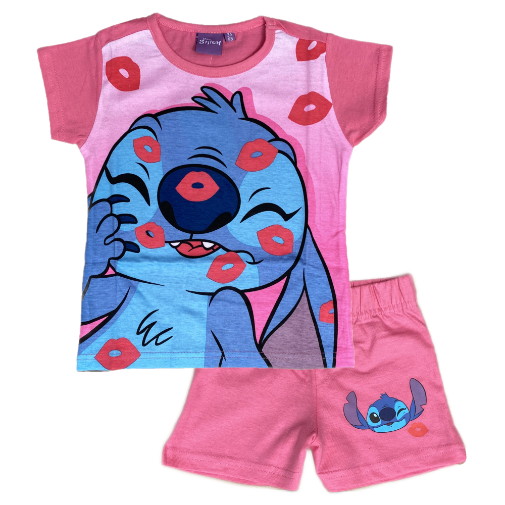 Pigiama Estivo Stitch Disney T-Shirt maniche corte Short 100% Cotone  Bambino - LIL23-0176 (anni 08)