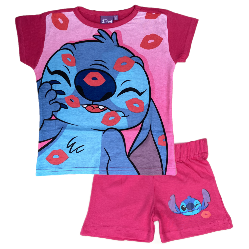 Pigiama Estivo Stitch Disney T-Shirt maniche corte Short 100% Cotone  Bambino - LIL23-0176 (anni 06)
